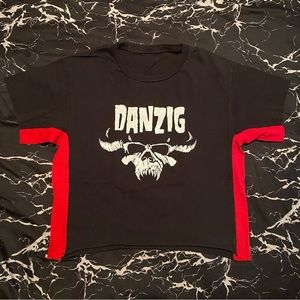 ☠️ Danzig Red Stripe Crop Top